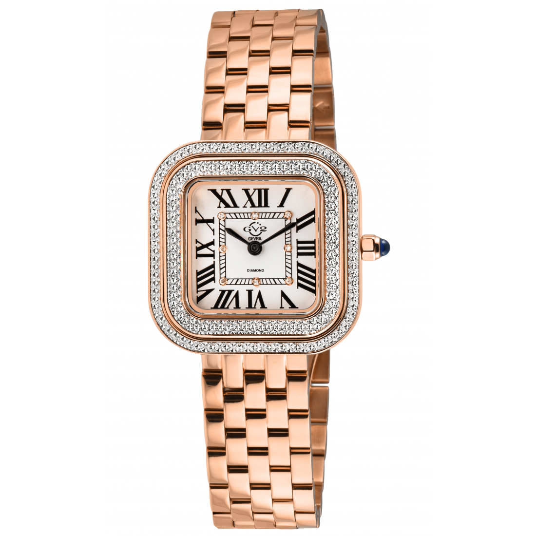 GV2 Bellagio Women's Swiss Made Diamond Watch, Silver-White Dial, Iprg Bracelet