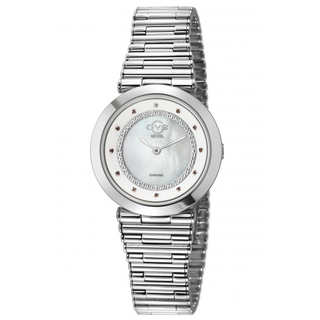 Women's Burano SS Case, White MOP Dial, 316L Stainless Steel Bracelet Watch