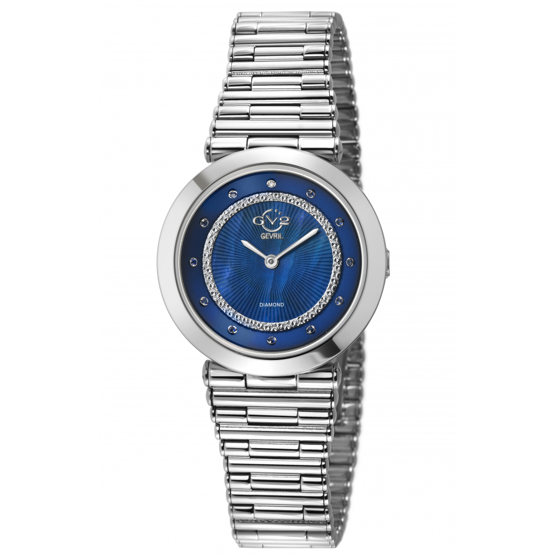 Women's Burano SS Case, Dark Blue MOP Dial, 316L Stainless Steel Bracelet Watch