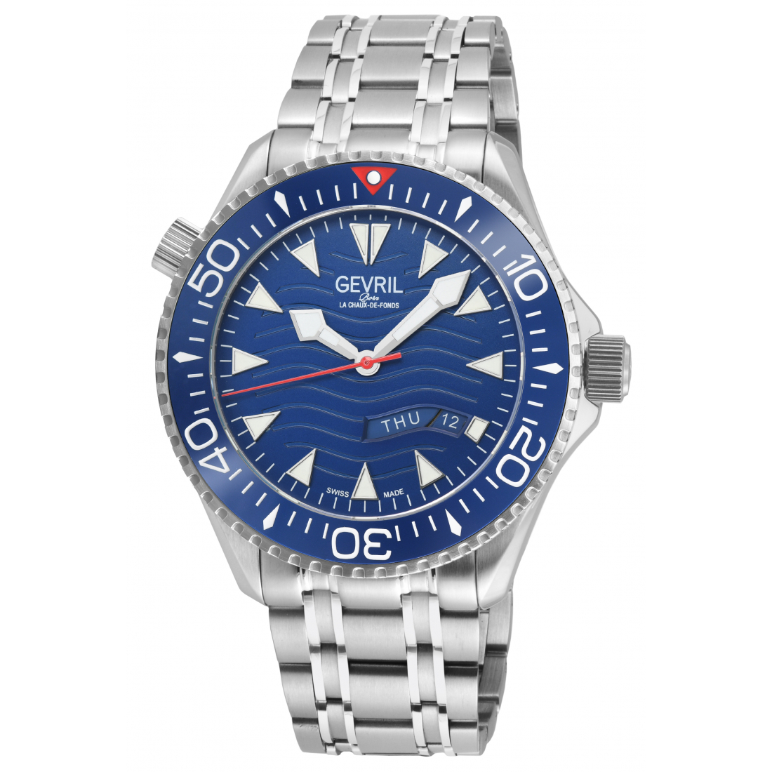 Men's Hudson Yards Swiss Automatic 316L SS Case, Dark Blue Bezel, Stainless Steel Watch