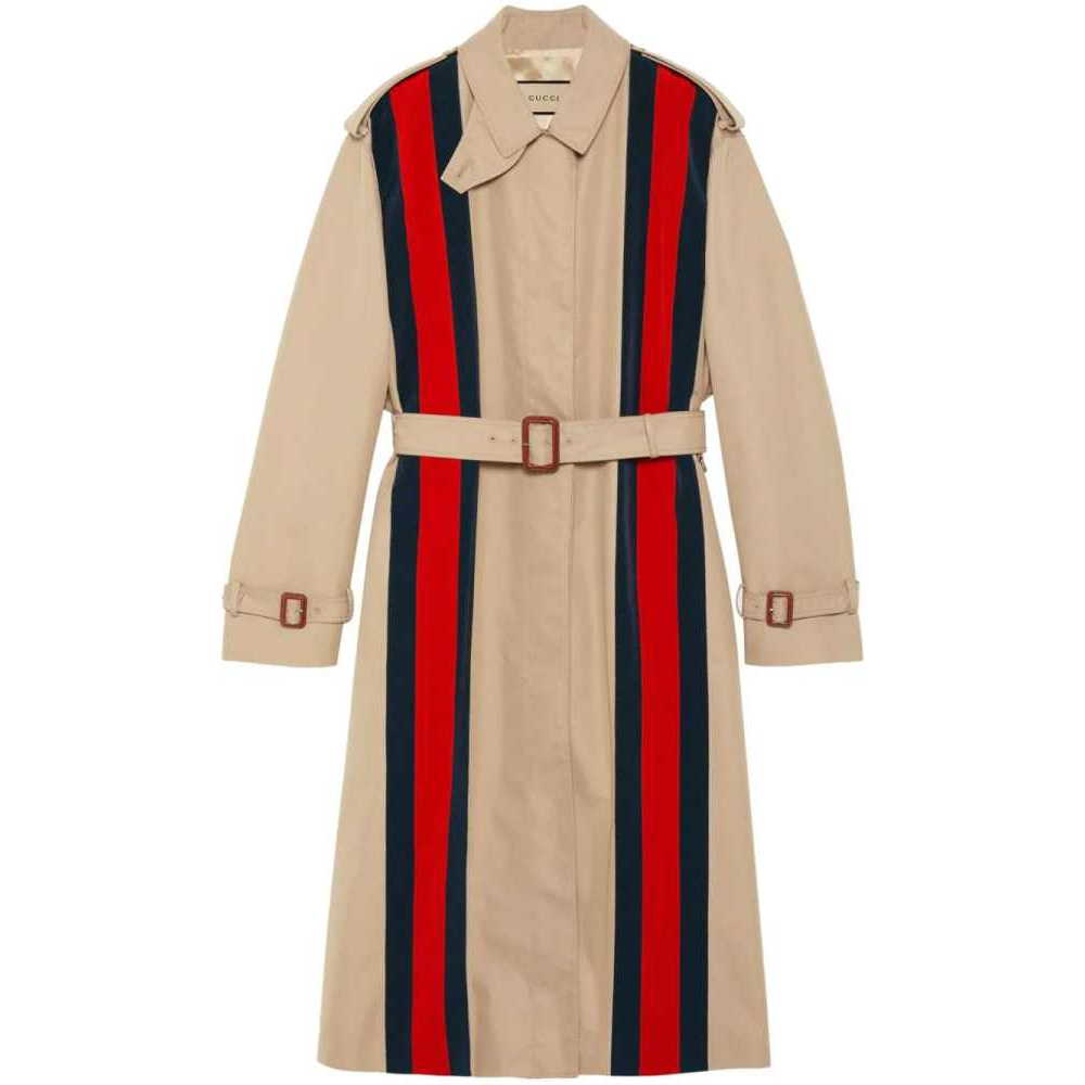 'Web-Stripe Belted' Trenchcoat für Damen