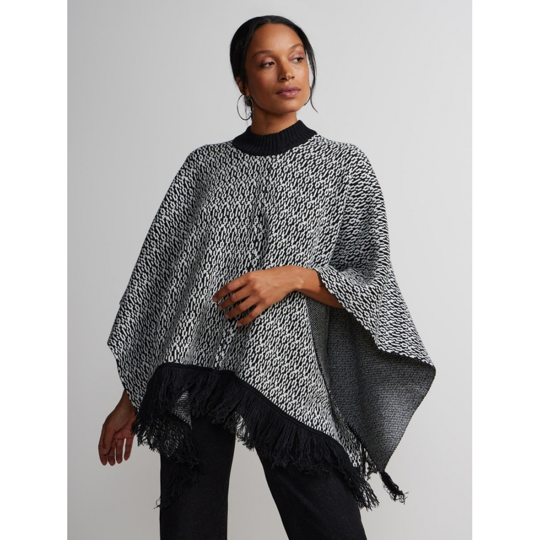 'Fringe Detail' Cape-Poncho für Damen