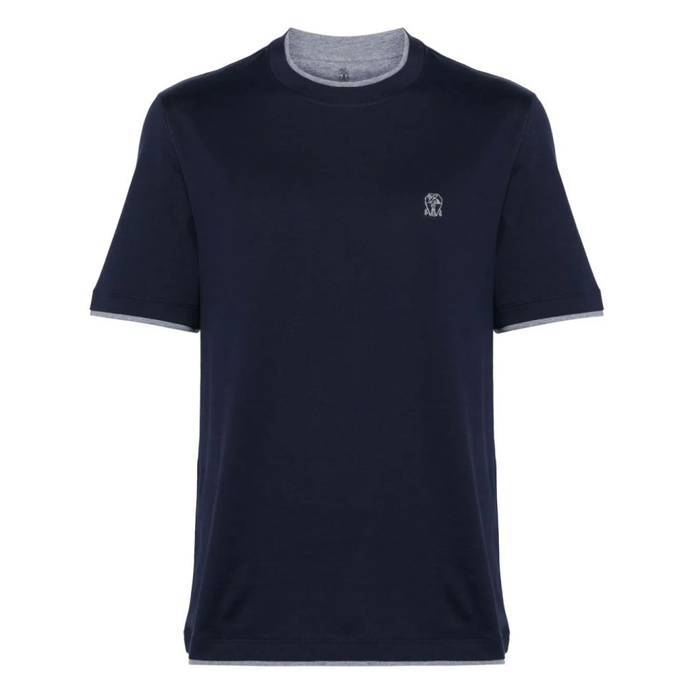 T-shirt 'Logo-Embroidered Layered' pour Hommes