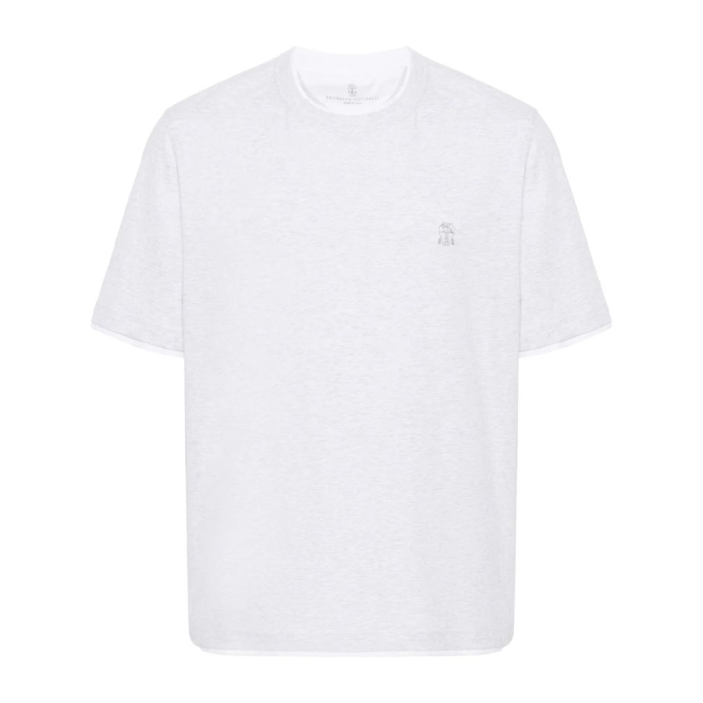 Men's 'Logo-Embroidered Layered' T-Shirt