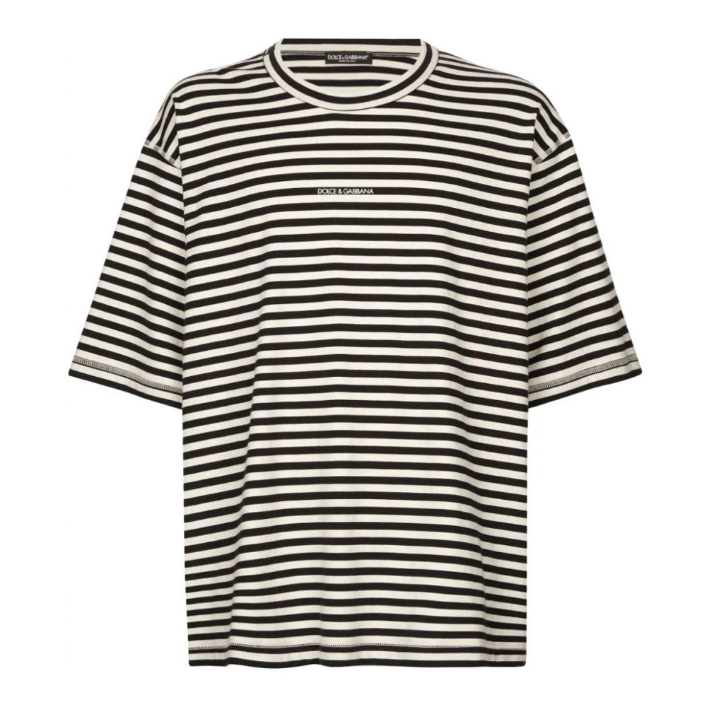 'Logo-Embroidered Striped' T-Shirt für Herren