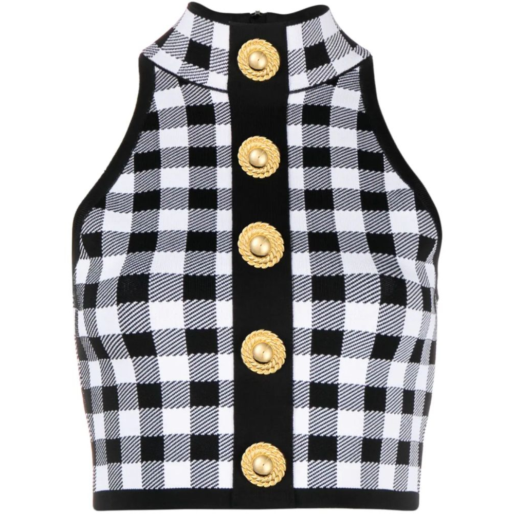 Women's 'Check-Pattern' Crop Top