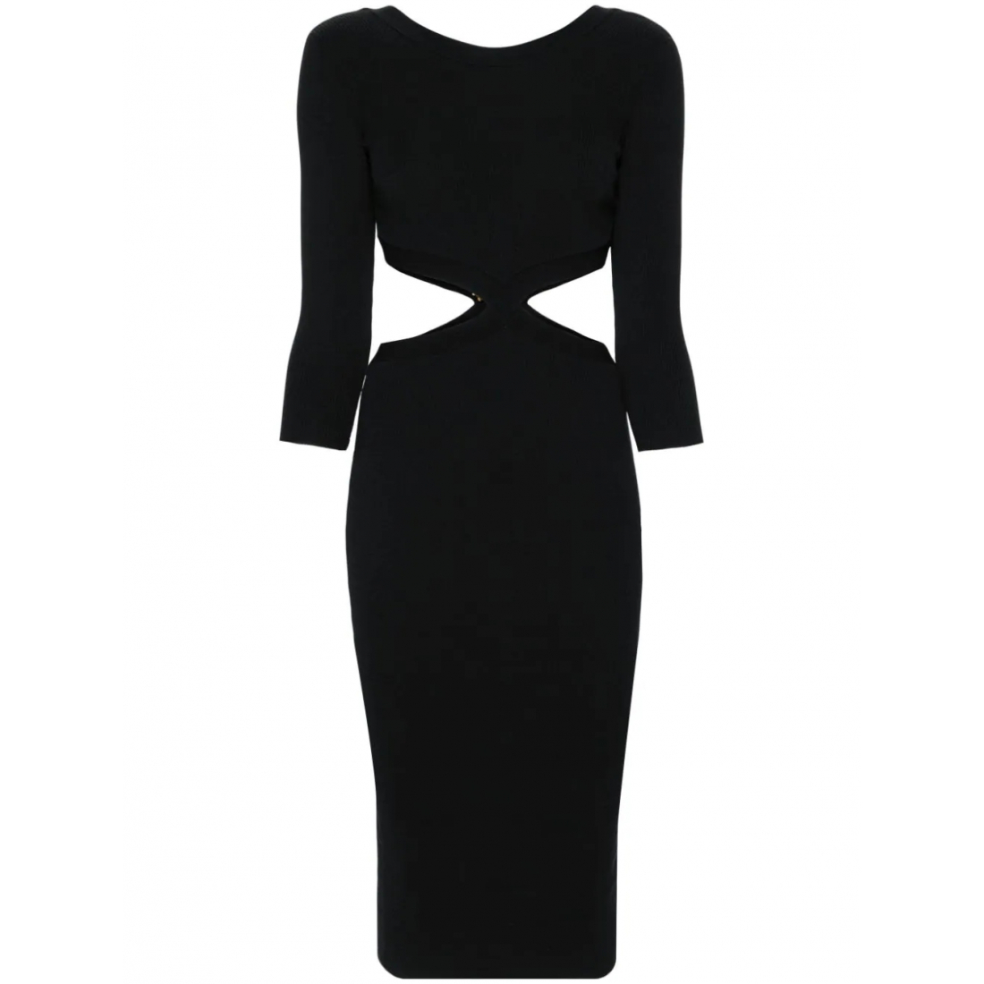 'Cut-Out Ribbed' Midi Kleid für Damen