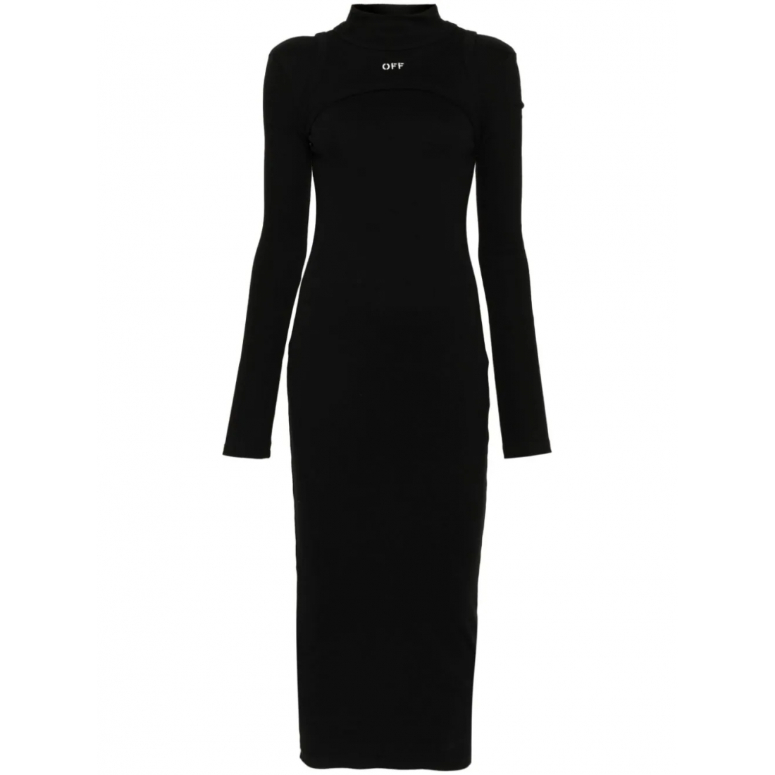 Robe Midi 'Off Stamp Rib Round' pour Femmes