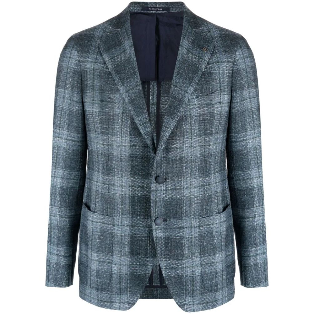 Blazer 'Check-Pattern Notched-Lapels' pour Hommes