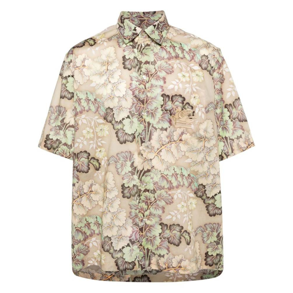 Chemise à manches courtes 'Pegaso-Embroidered Floral' pour Hommes