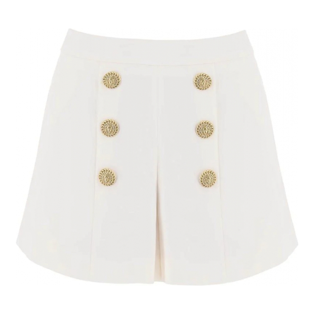 Women's 'Crepe Embossed Buttons' Shorts