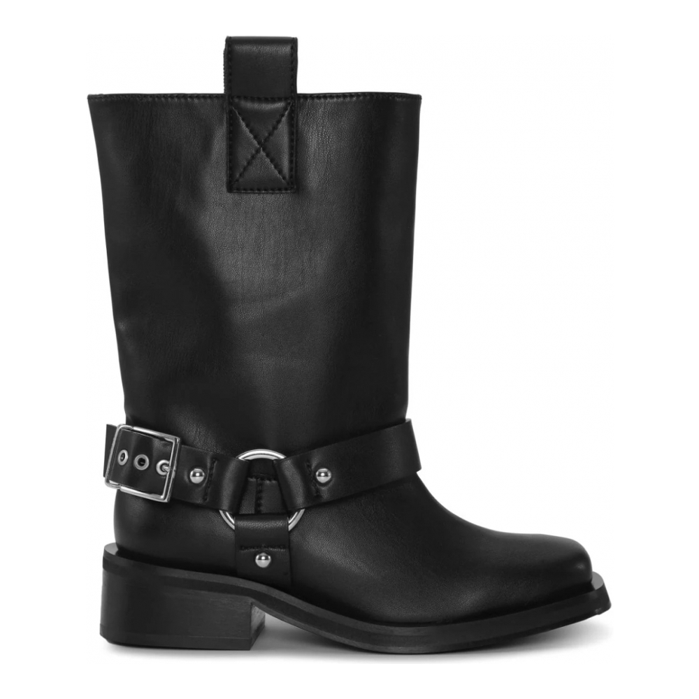 'Buckle-Strap Biker' Lange Stiefel für Damen