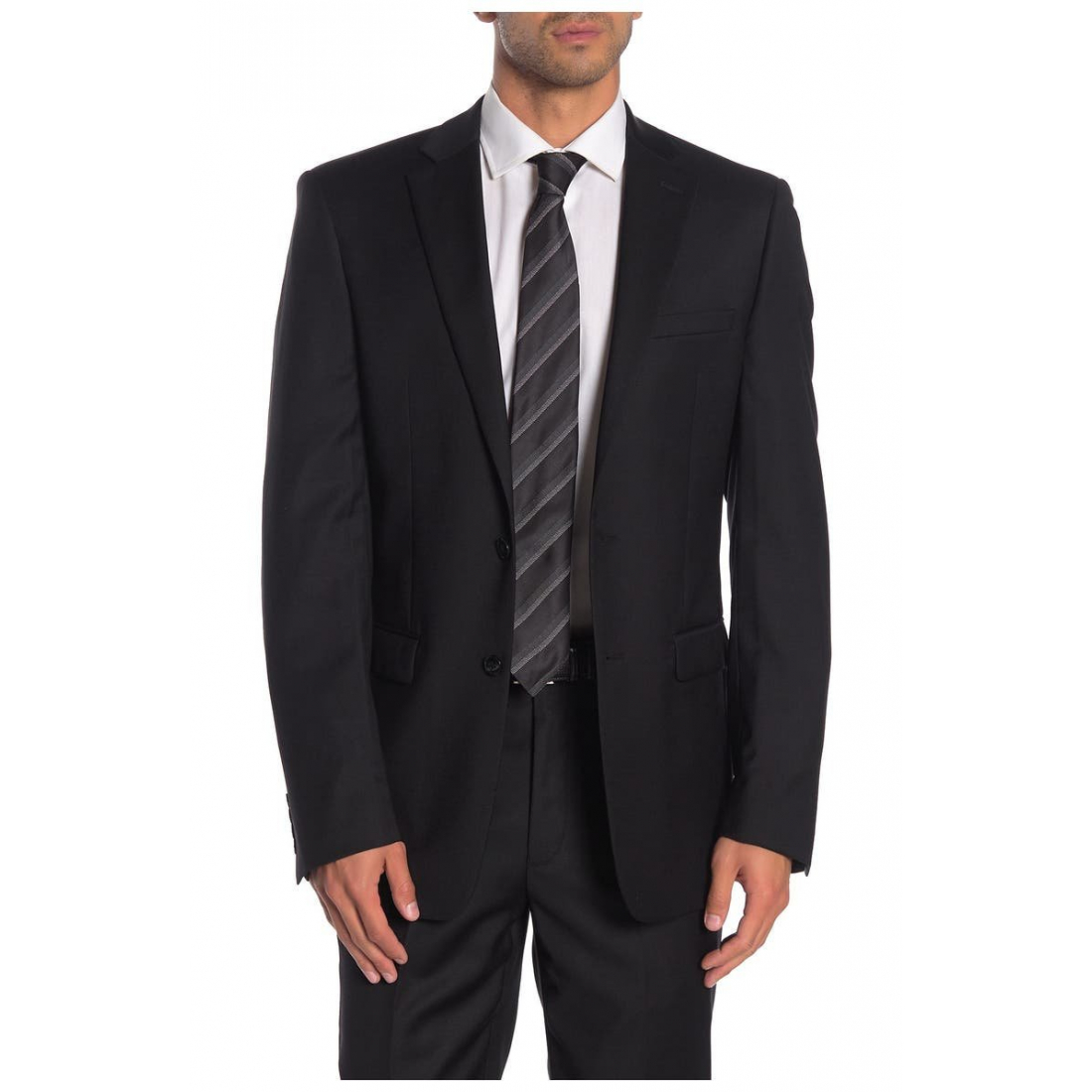 'Solid Black Slim Fit Suit Suit Separates Jacket' für Herren