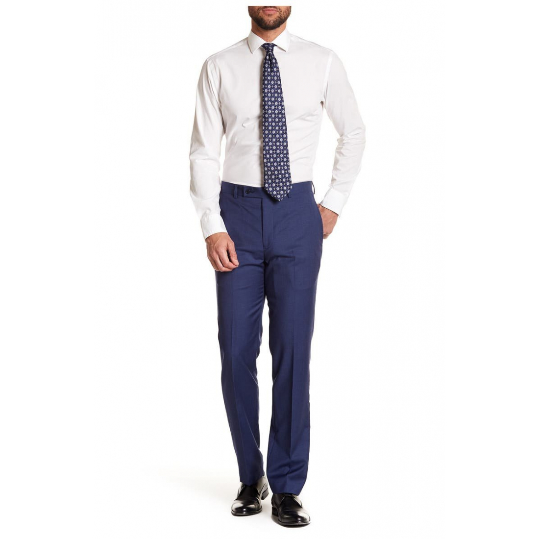 'Solid Bright Blue Wool Suit Separates Pants' für Herren