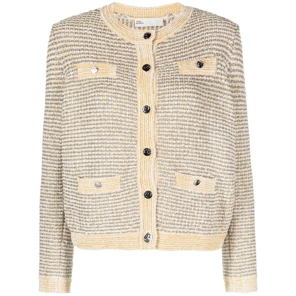 Women's 'Metallic-Thread Striped' Cardigan