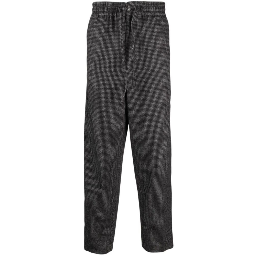 Men's 'Logo-Patch Check-Pattern' Trousers