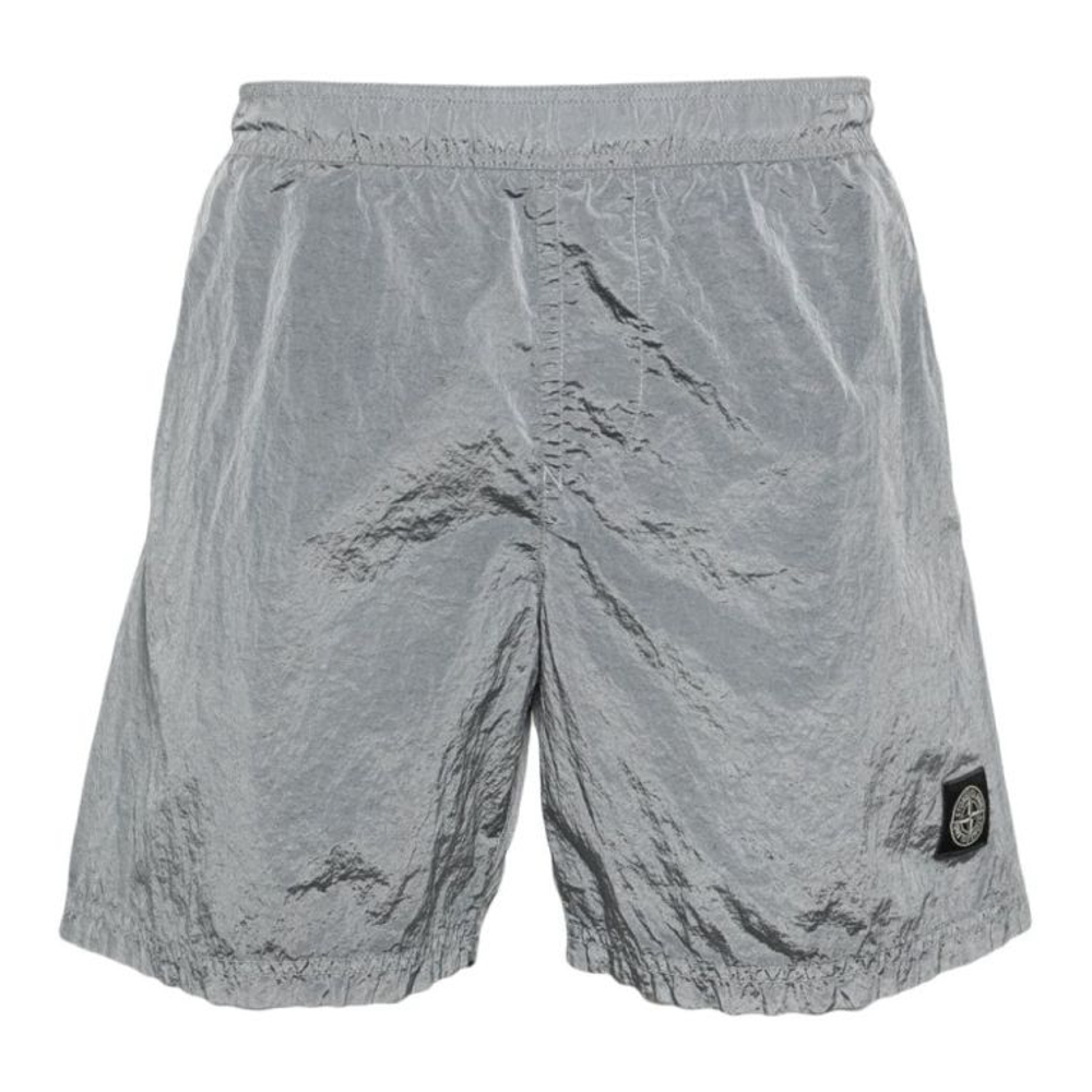 Men's 'Logo-Patch Crinkled' Swimming Shorts