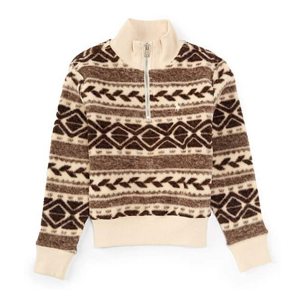 Pull 'Fair Isle 1/4 Zip' pour Petites filles