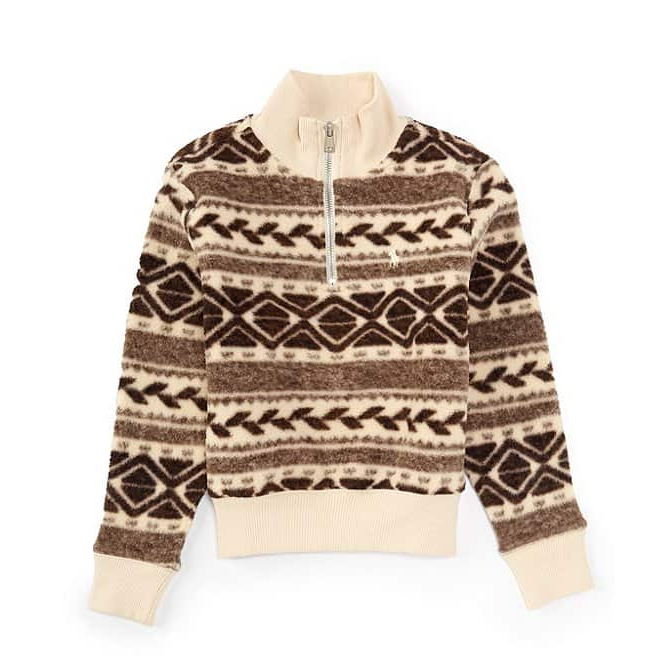 Big Girl's 'Fair Isle 1/4 Zip' Sweater