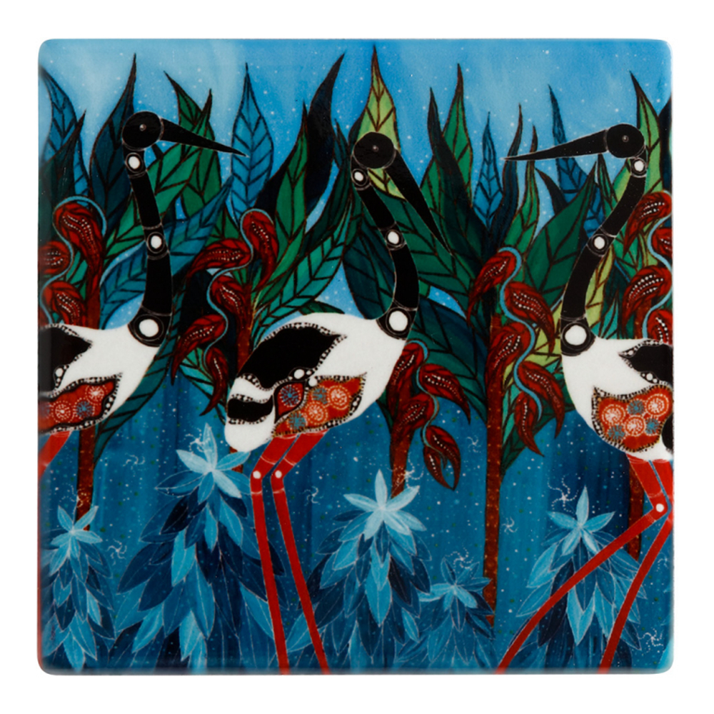 Set Of 6 Melanie Hava Coaster 10cm Jabirus Blue