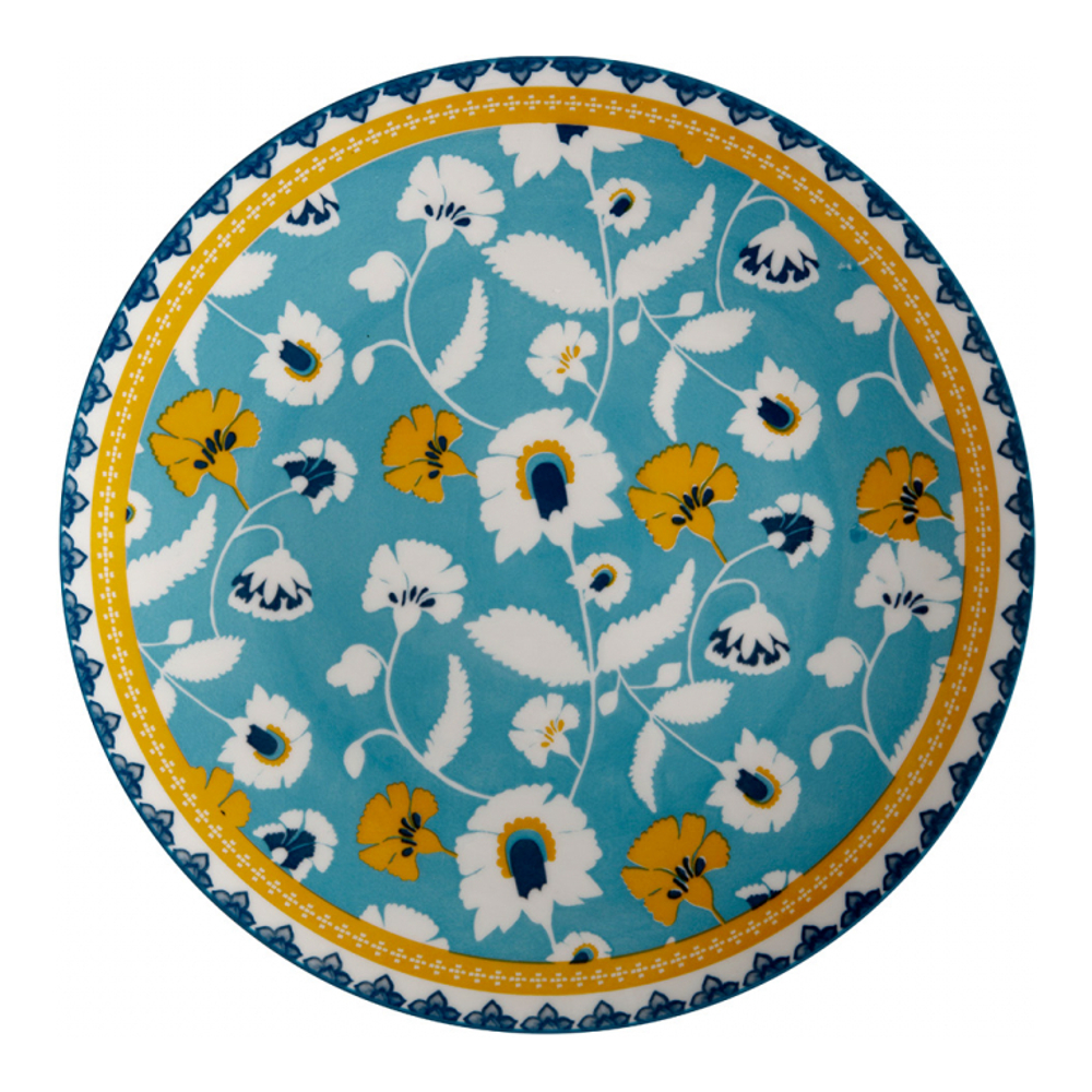 Lot De 4 Assiettes Rhapsody Bleu Sarcelle 26,5 Cm