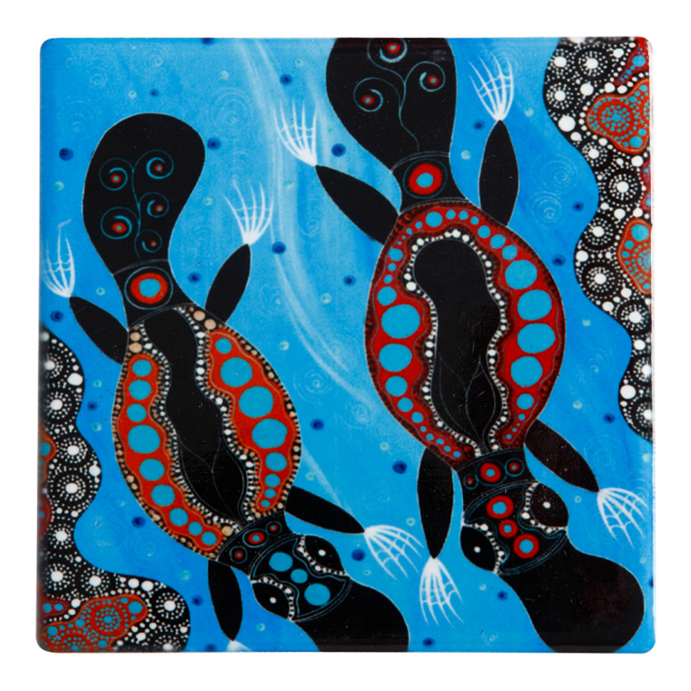 Set Of 6 Melanie Hava Coaster 10cm Platypuses