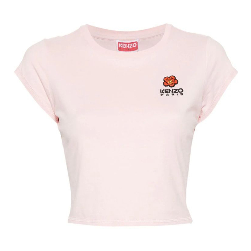 'Boke Flower-Appliqué' T-Shirt für Damen