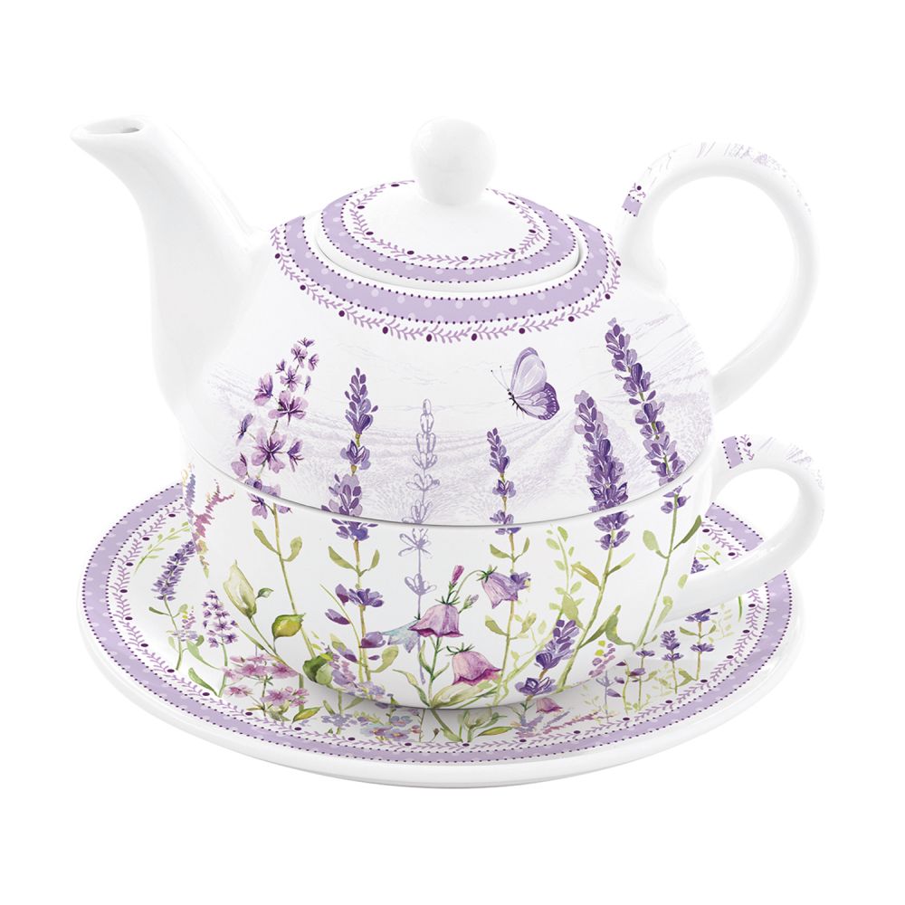 Tea For One In Porcelain 350ml + 350ml Lavender Field