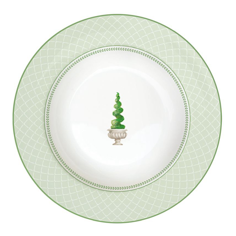 Set 6 Porcelain Soup Plate Ø 21.5cm Topiary