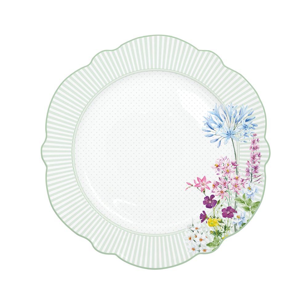 Set 6 Porcelain Dinner Plate Ø 26cm Floraison