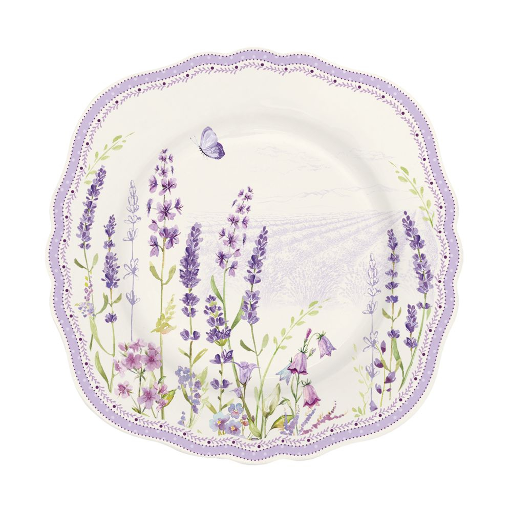 Dessert Plate in High Quality Lavender Field in Color Box