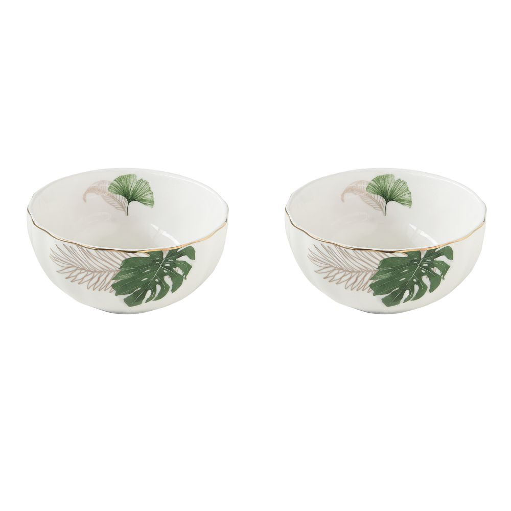 Set 2 Porcelain Bowls Ø 12cm in Color Box Exotique - 250ml Capacity