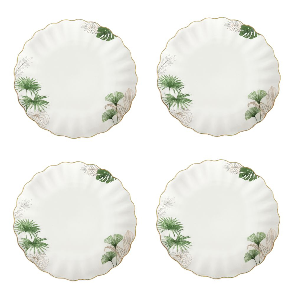 Set Of 4 Porcelain Dinner Plate Ø 26cm Exotique