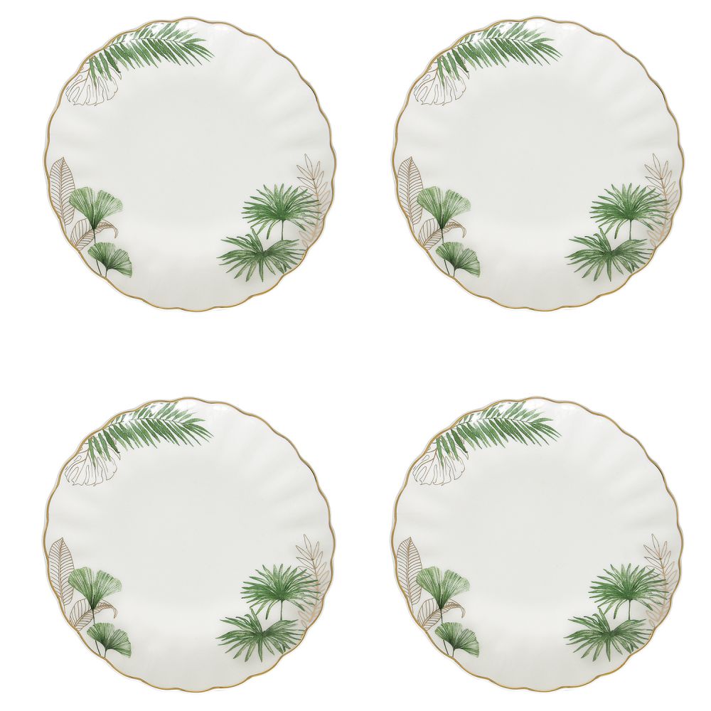 Set Of 4 Porcelain Side Plate Ø 19cm Exotique