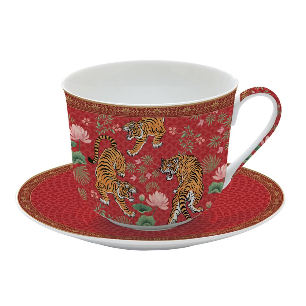 High Qualiy Breakfast Cup & Saucer 400ml In Color Box Bengala