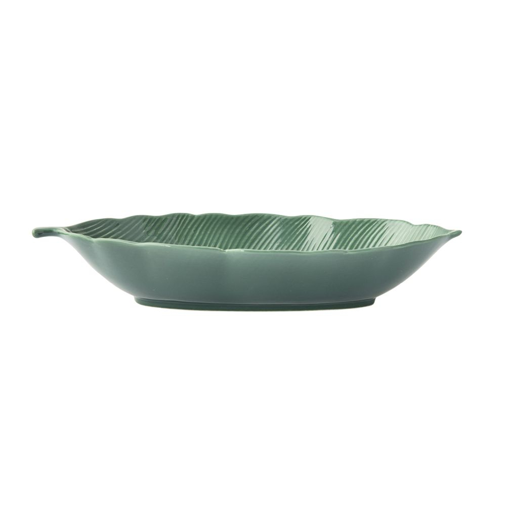Porcelain Leaf Bowl 26x11.5cm in Color Box Tropical Leaves