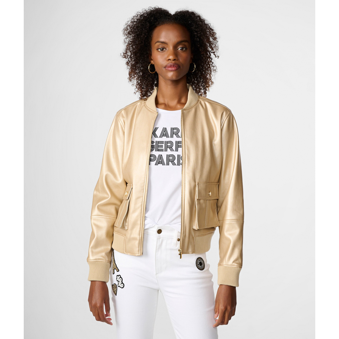 Women's 'Collarless' Bomber Jacket