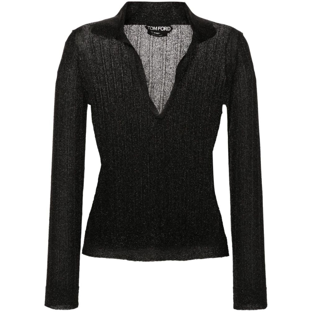 Women's 'Metallic-Threading' Long Sleeve top