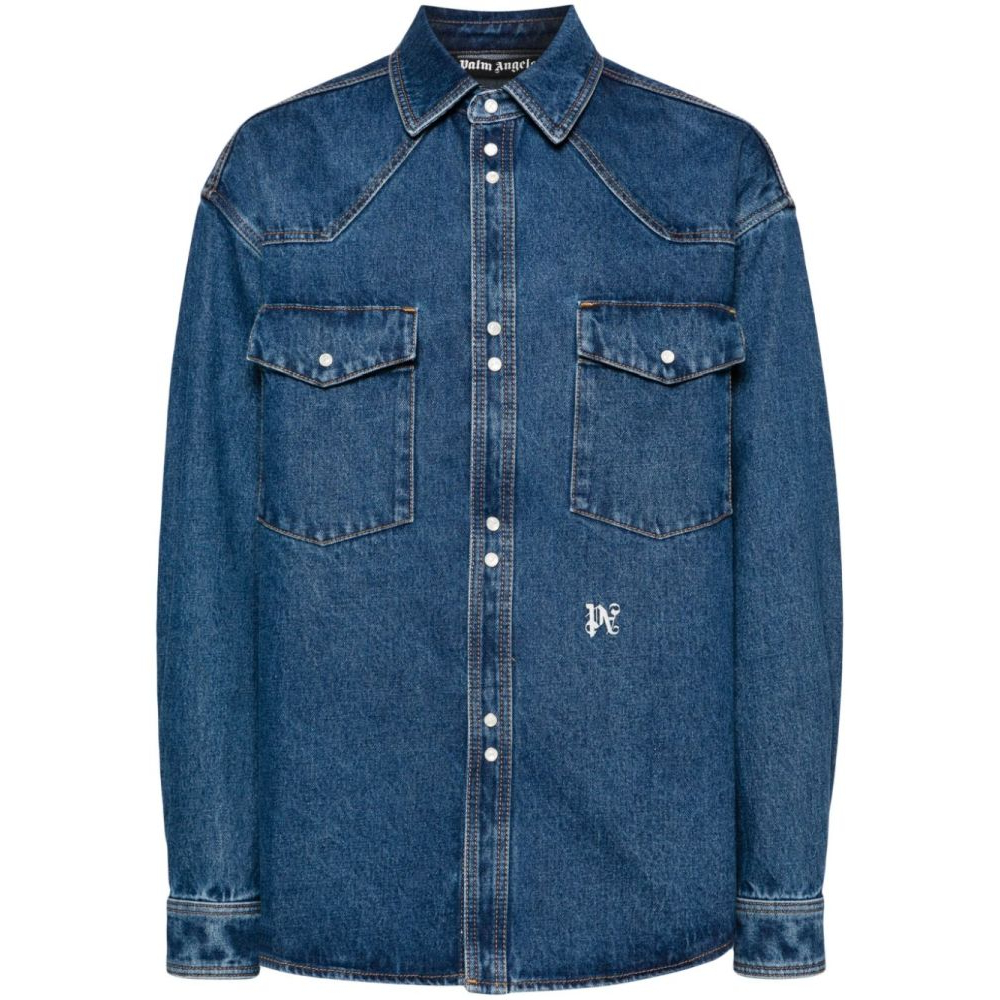 Chemise en Jean 'Logo-Embroidered' pour Hommes