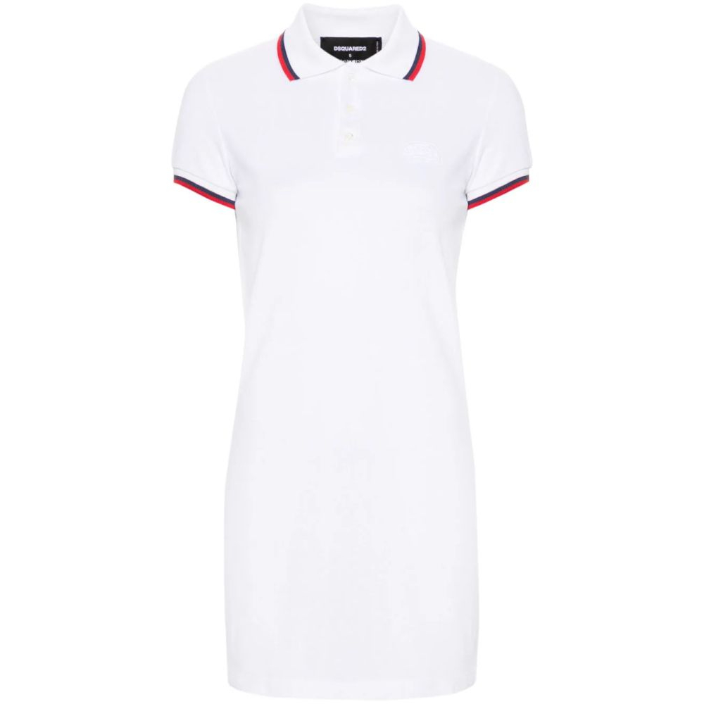 'Stripe-Trim' Polo-Kleid für Damen