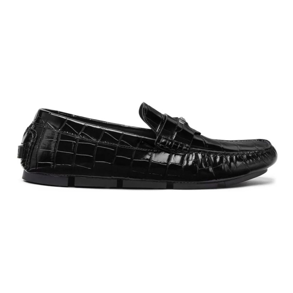 Men's 'Medusa Crocodile-Effect' Loafers