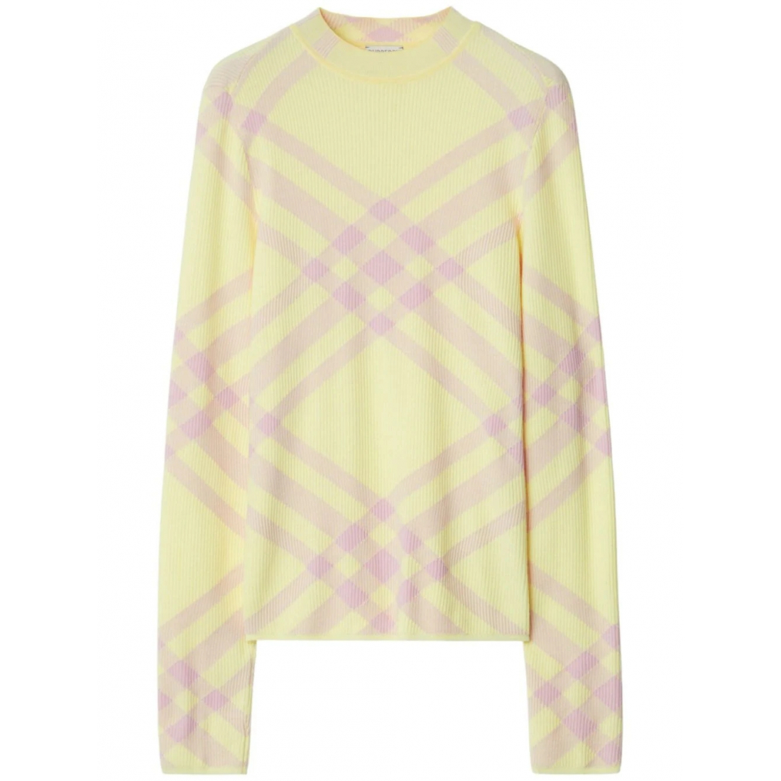 'Check-Pattern Ribbed' Pullover für Damen