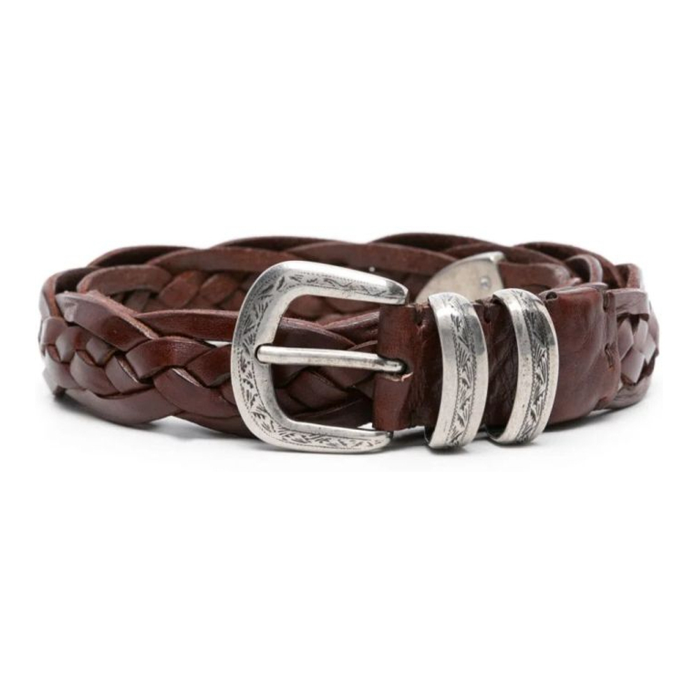 Ceinture 'Engraved-Buckle Braided' pour Hommes