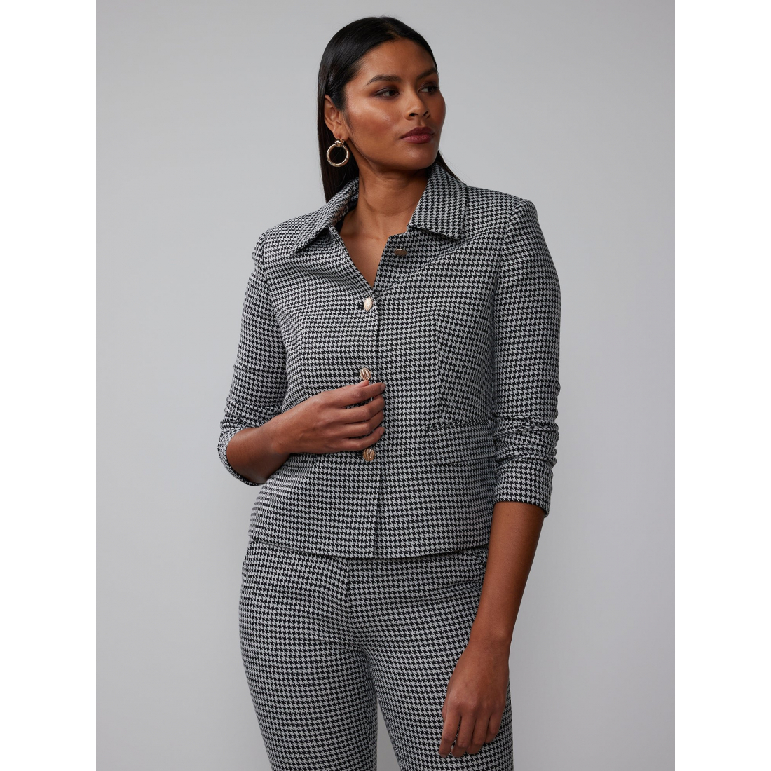 Veste 'Houndstooth Collared' pour Femmes