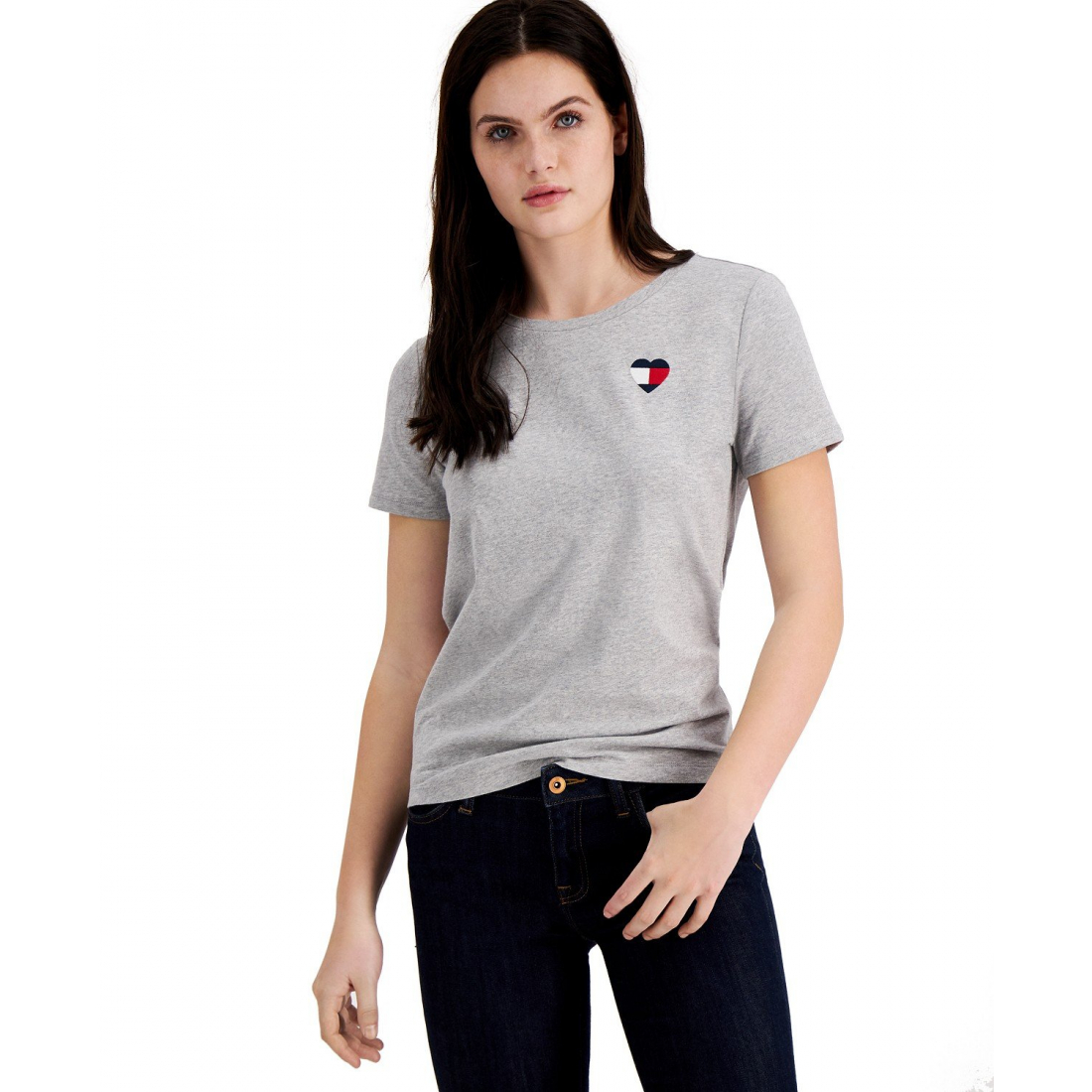 Embroidered Heart-Logo T-Shirt pour Femmes