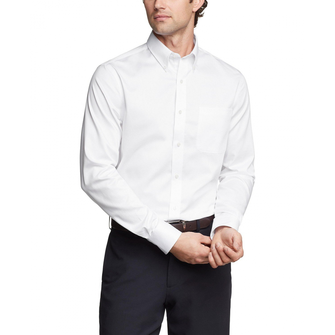 TH Flex Regular Fit Wrinkle Resistant Stretch Twill Dress Shirt pour Hommes