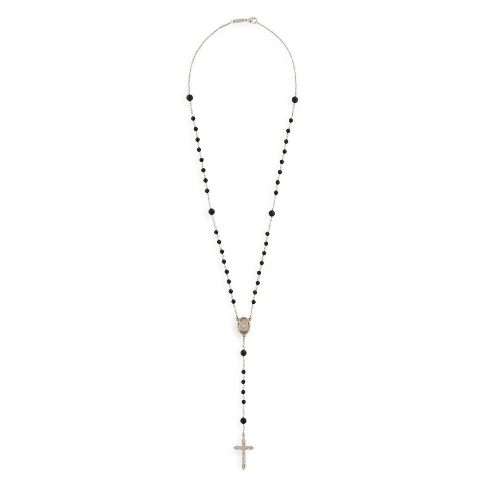 Men's 'Gemstone-Embellished Rosary' Necklace