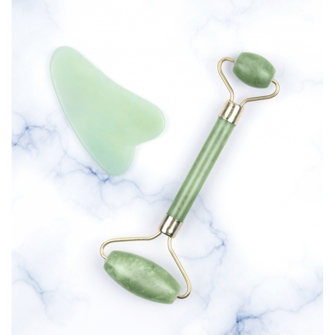 'Anti-Aging Green Jade' Face Roller Set - 2 Pieces