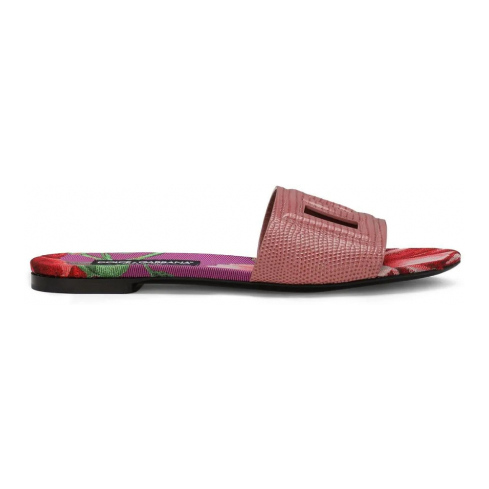 Women's 'Lizard-Effect' Flat Sandals