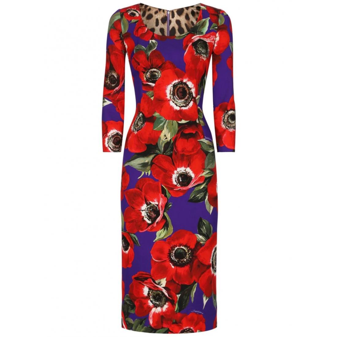 'Poppy-Print' Midi Kleid für Damen